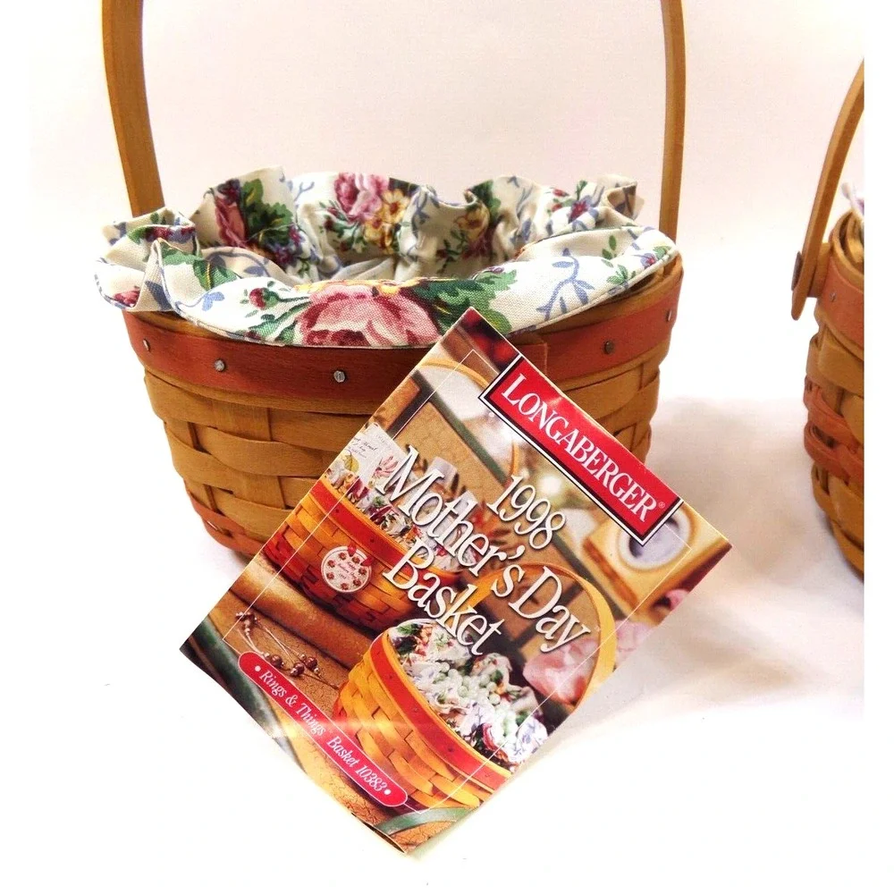 Longaberger 1998 & 1999 Mother's Day Baskets Rings & Things - Tea for Two